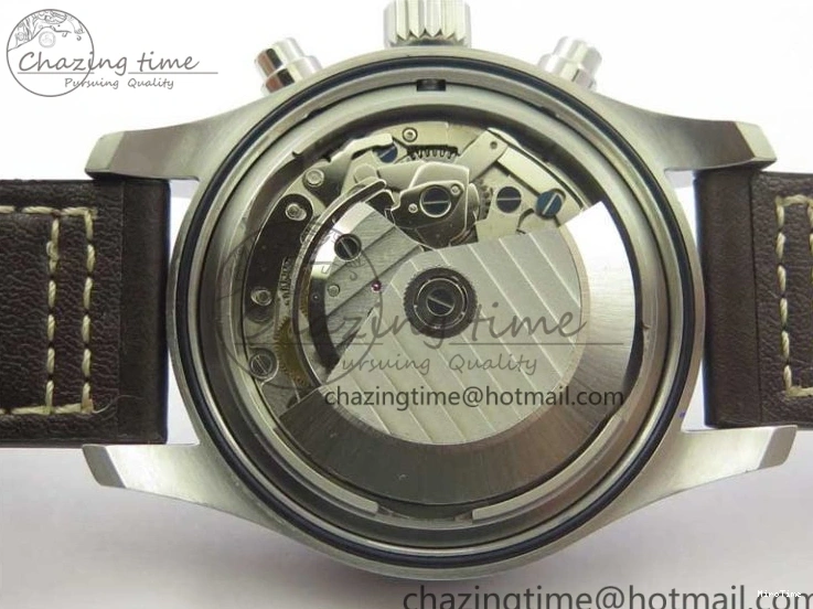 MIROTIME 0508 Pilot Chrono Spitfire IW387903 SS ZF 1:1 Best Edition Black Dial on Brown Leather Strap A OdorResistant 7127